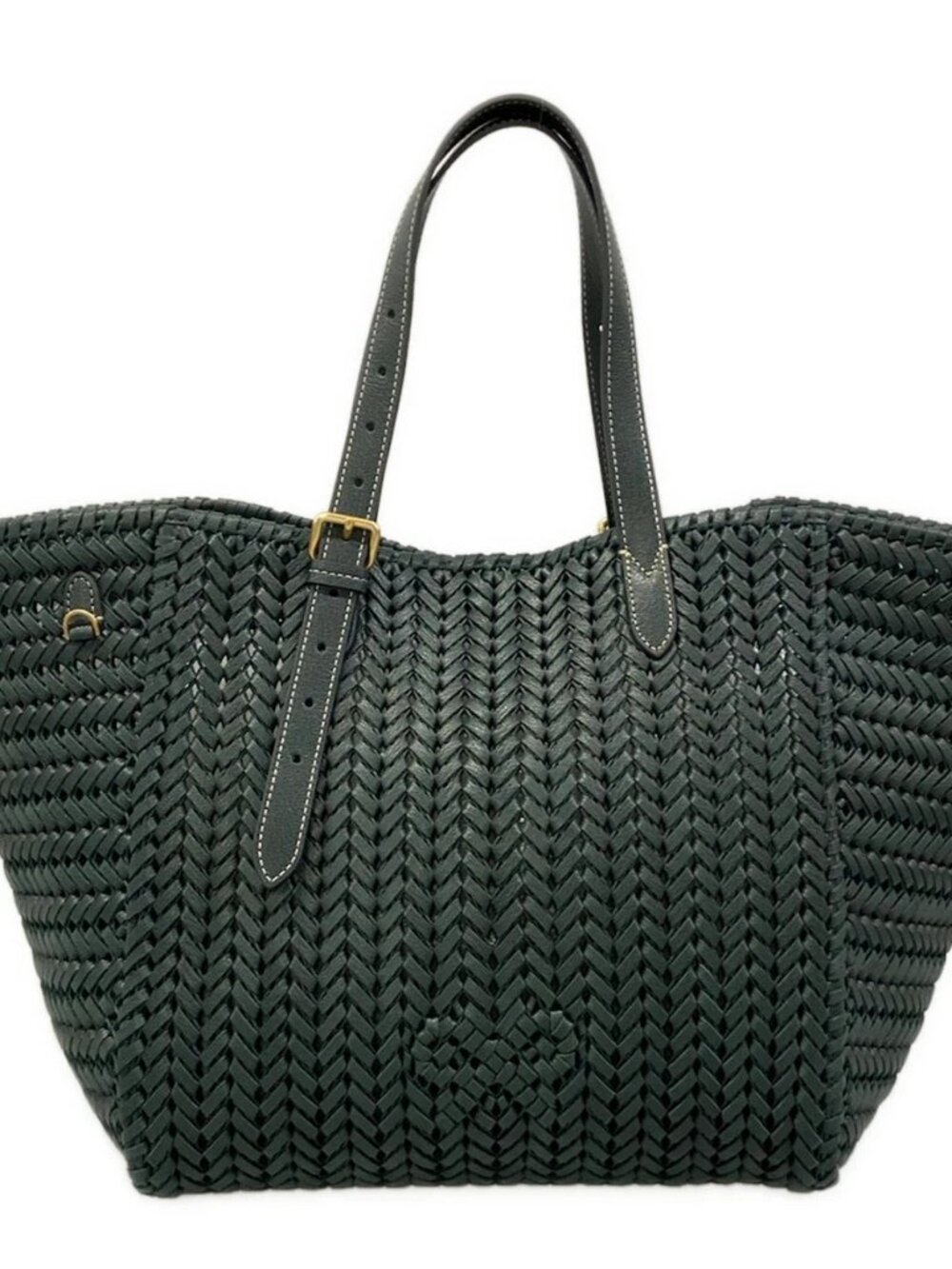 Anya Hindmarch Neeson Large Square Tote Khaki Leather Tote Bag